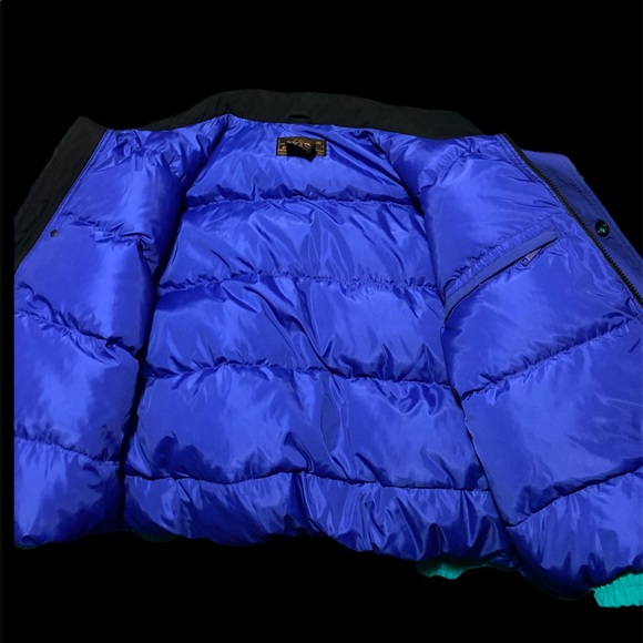 Vintage Eddie Bauer Goose Down Puffer Jacket Turquoise Mens XL - Picture 4 of 8